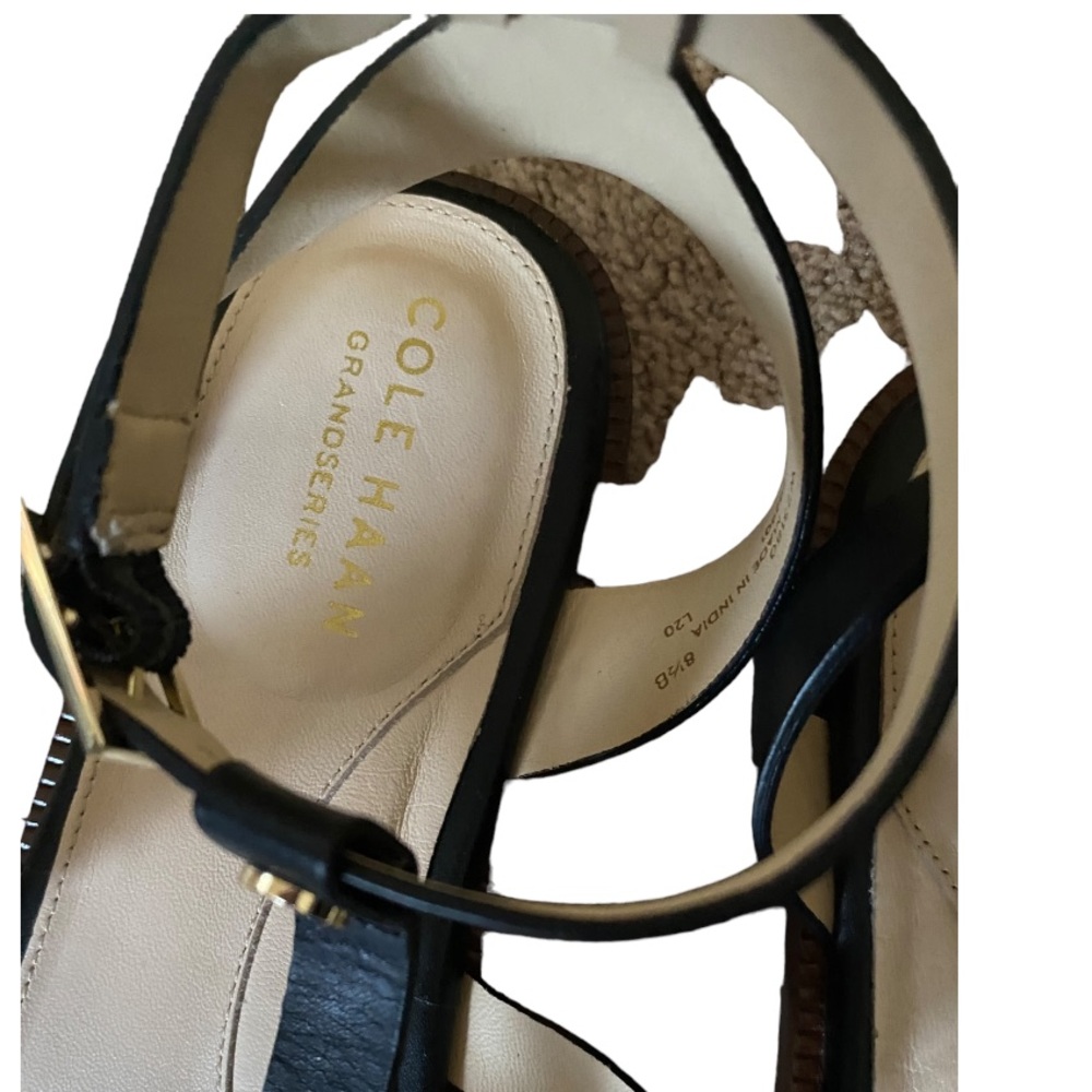 COLE HAAN GRAND SERIES BLACK LEATHER WREN GLADIATOR STYLE SANDALS•S/8.5 - Picture 12 of 13